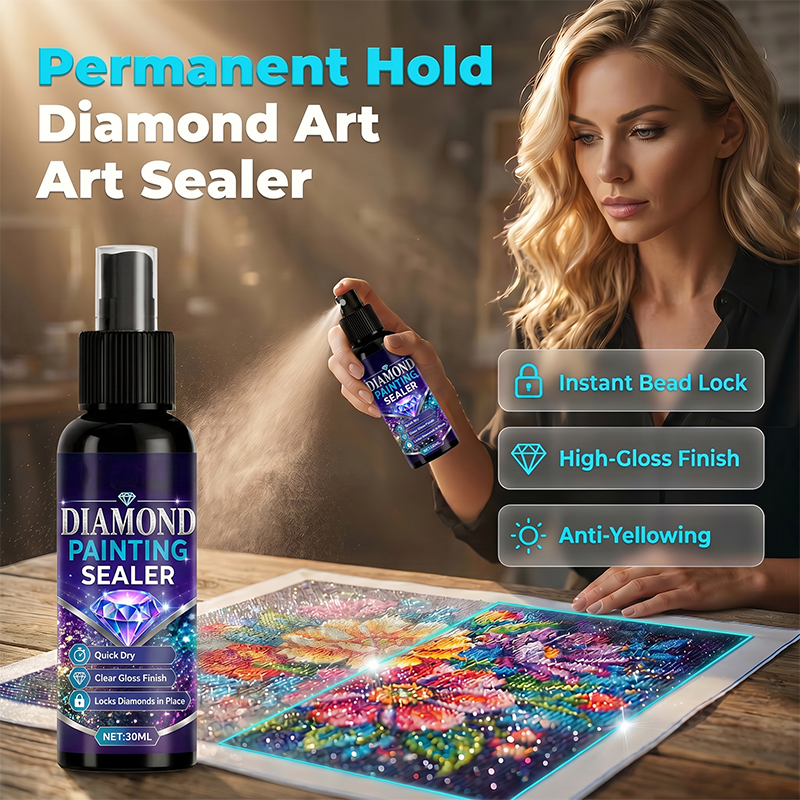 💎✨ Diamantmalerei-Versiegelung – fixiert die Steinchen, sorgt für glänzenden Glanz, trocknet schnell und hält lange.