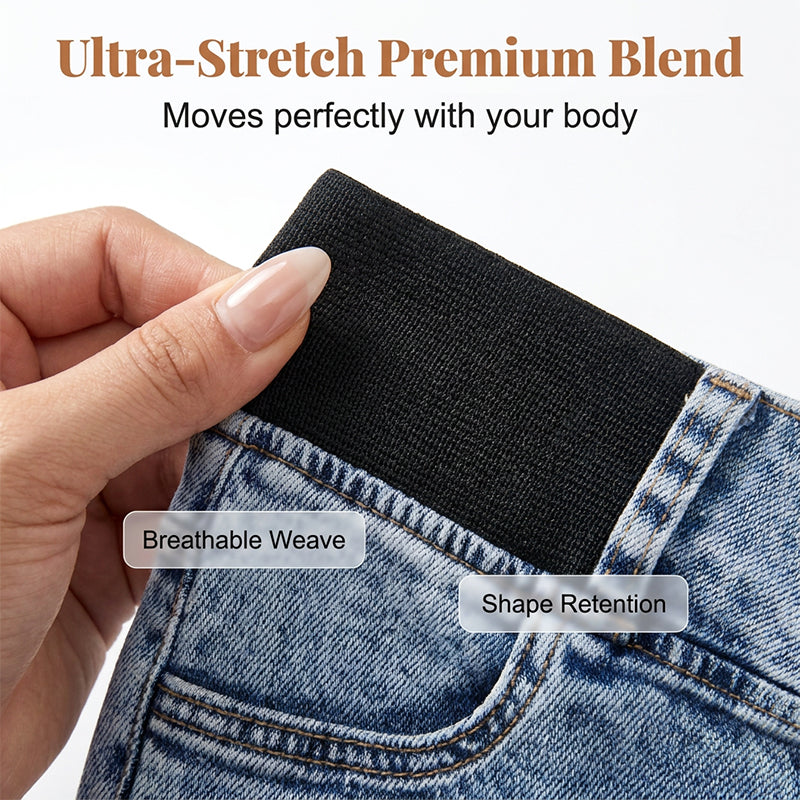 📦 Täglich im Dauerversand! 👖Damen hochtaillierte Denim-Caprihosen mit elastischem Bund – verkürzte Jeans