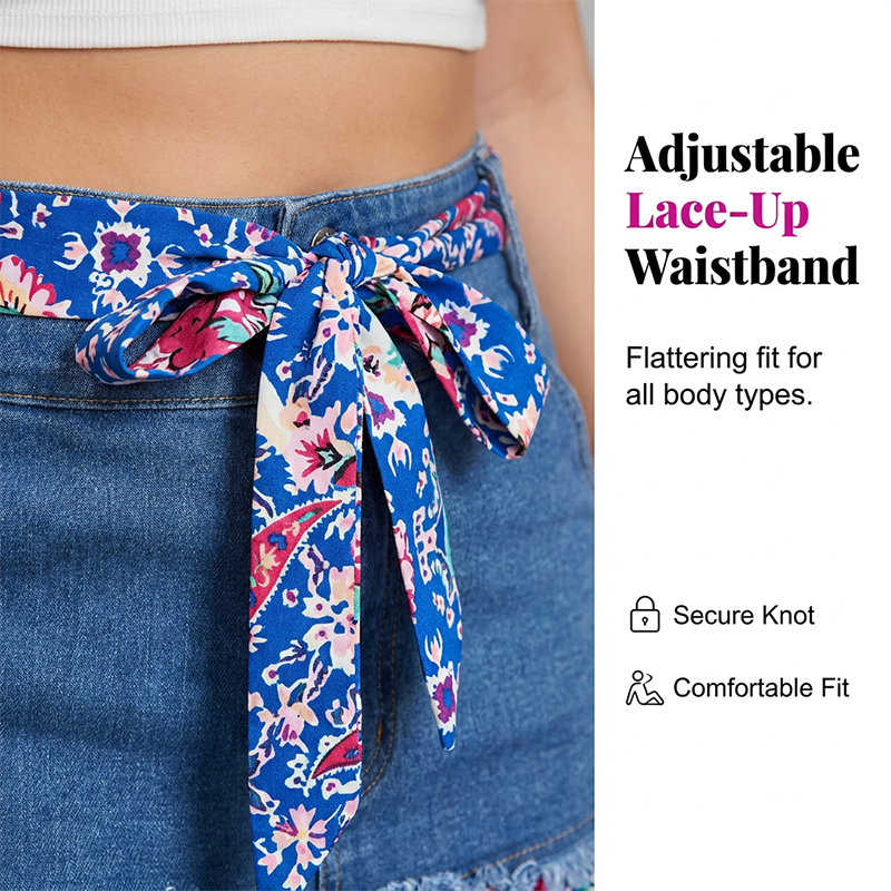 Eleganter Midirock im Boho-Stil für Damen in Übergröße, A-Linie, aus Denim mit Patchwork-Optik🌟2 Stück kaufen und versandkostenfrei erhalten