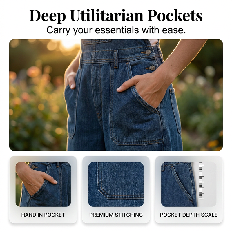 ✨Damen Sommer lockerer Denim-Jumpsuit mit Taschen