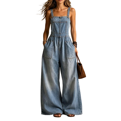 ✨Damen Sommer lockerer Denim-Jumpsuit mit Taschen