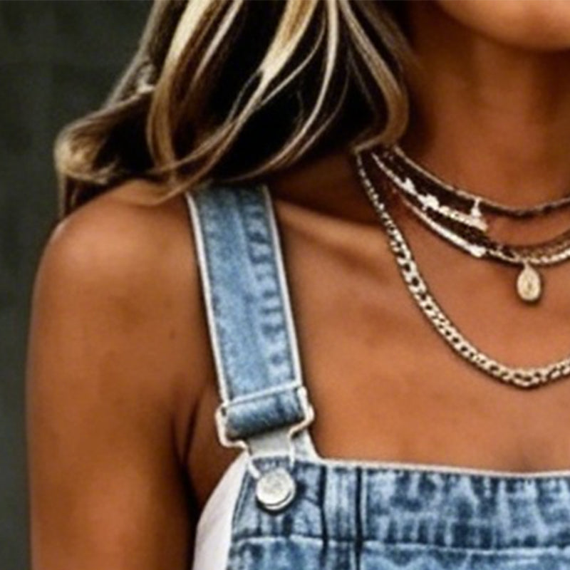👗 JETZT 60 % RABATT! 👖 Ärmelloses Midi-Jeans-Latzkleid für Damen – Weicher Denim & lockere Passform – Vintage-Style, Seitentaschen – perfekt für lässige Tage oder zum Kombinieren im Sommer ✨