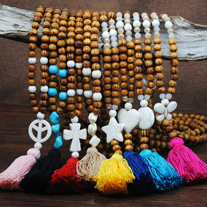 🌼📿Lange Kette für Damen im boho-vintage Stil, Strandurlaub und Alltag