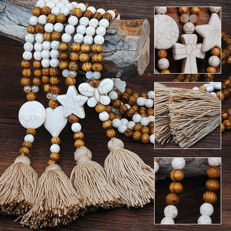 🌼📿Lange Kette für Damen im boho-vintage Stil, Strandurlaub und Alltag
