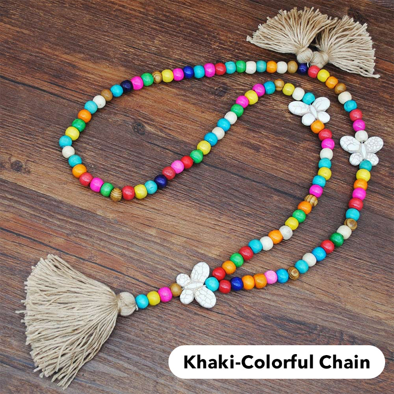 🌼📿Lange Kette für Damen im boho-vintage Stil, Strandurlaub und Alltag