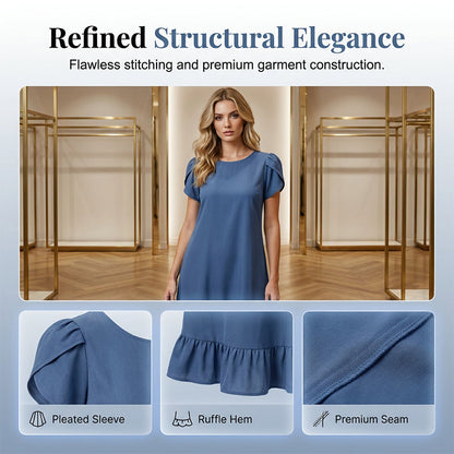 👗✨Elegantes Kleid aus gewaschenem Denim – Lässige Eleganz für jeden Tag💙