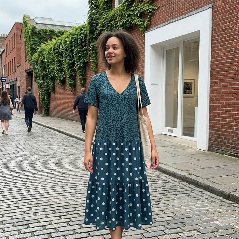 👗🌸 Women's Boho V-Neck Mixed Print Maxi Dress – 50% RABATT! Boho-Chic, V-Ausschnitt, edler Mix-Print – perfekt für warme Tage & Urlaub. 🔥✨