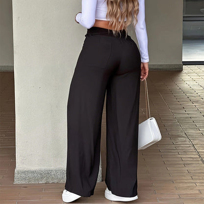 🔥 Letzter Tag! 50% Rabatt Damen High-Waist Straight Leg Hose 🫒 Figurformend & bequem für den Alltag