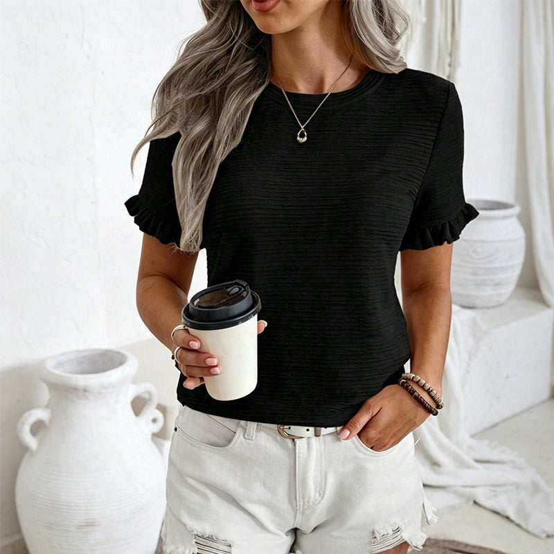 ✨👕Elegantes Damen-Rüschenärmel-Sommeroberteil