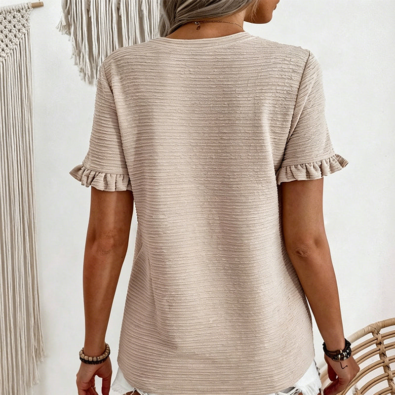 ✨👕Elegantes Damen-Rüschenärmel-Sommeroberteil