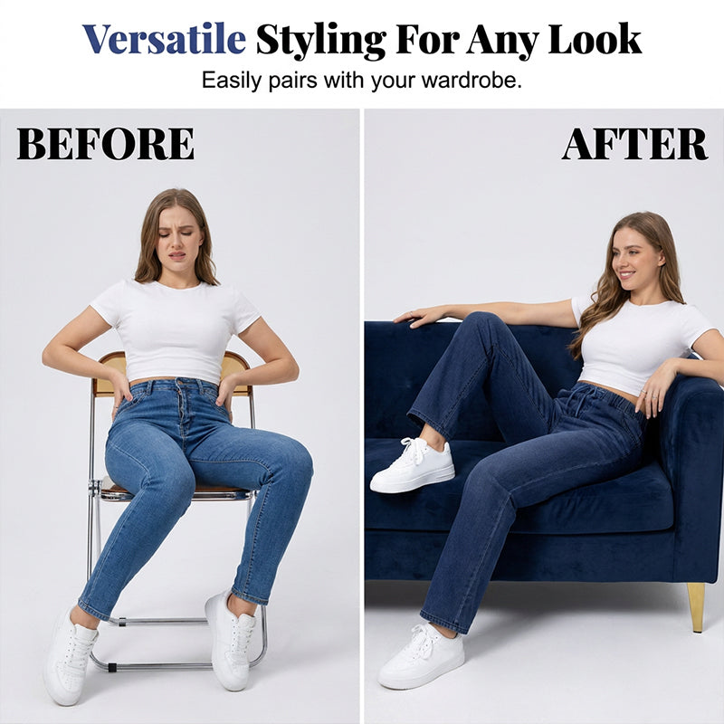 💙✨ Jeans mit elastischem Bund & Kordelzug – figurschmeichelnd, knitterarm & leicht zu kombinieren – zu T-Shirts, Blusen & Crop-Tops