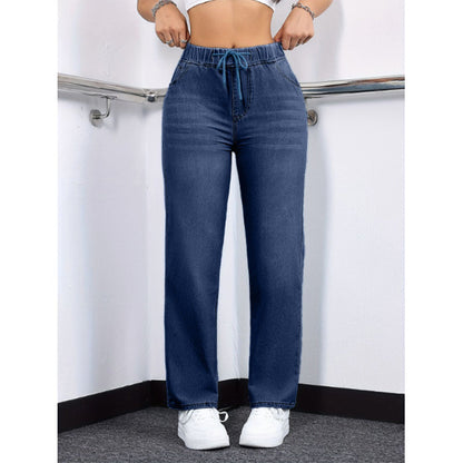 💙✨ Jeans mit elastischem Bund & Kordelzug – figurschmeichelnd, knitterarm & leicht zu kombinieren – zu T-Shirts, Blusen & Crop-Tops