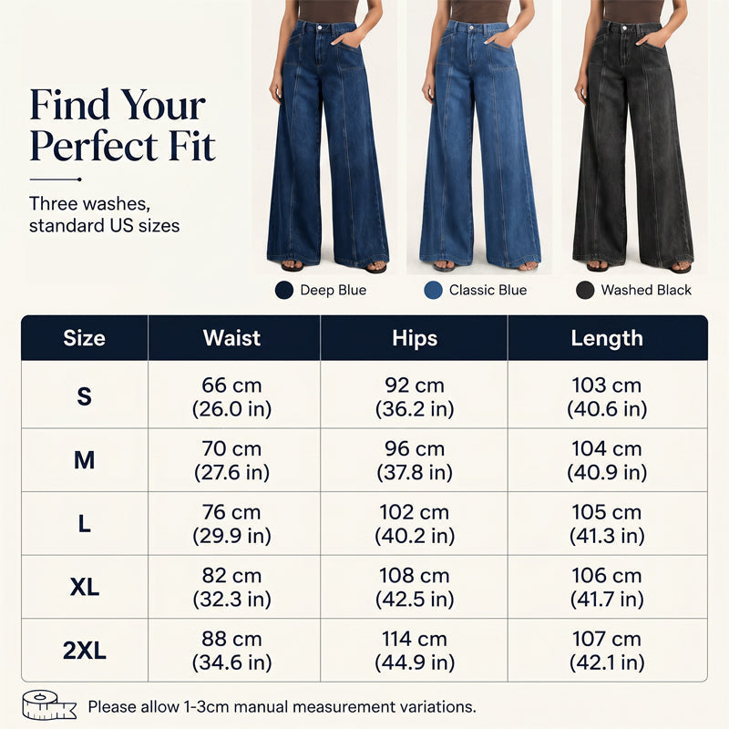 👖Damenjeans mit hoher Taille und weitem Bein – figurschmeichelnde Jeans im Vintage-Schnitt ✨