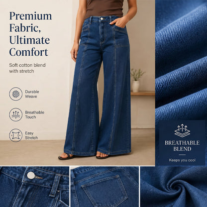 👖Damenjeans mit hoher Taille und weitem Bein – figurschmeichelnde Jeans im Vintage-Schnitt ✨
