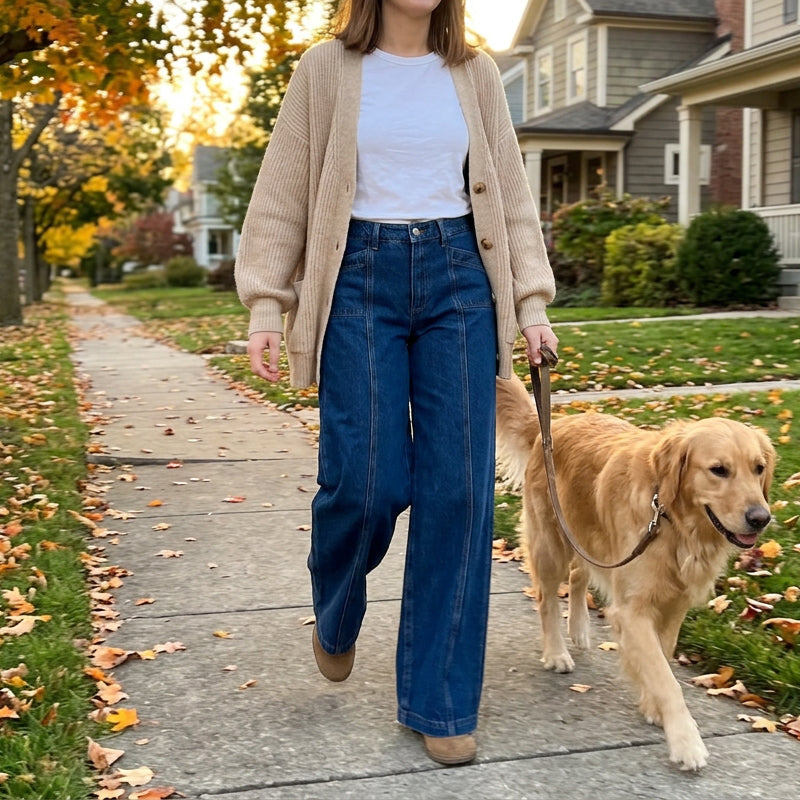 👖Damenjeans mit hoher Taille und weitem Bein – figurschmeichelnde Jeans im Vintage-Schnitt ✨