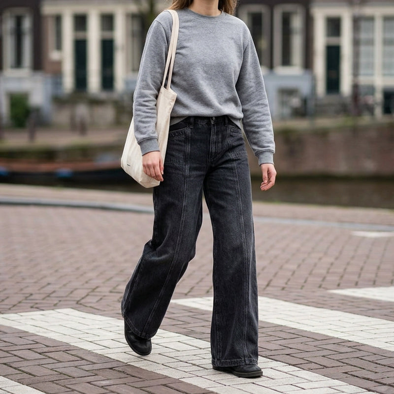👖Damenjeans mit hoher Taille und weitem Bein – figurschmeichelnde Jeans im Vintage-Schnitt ✨