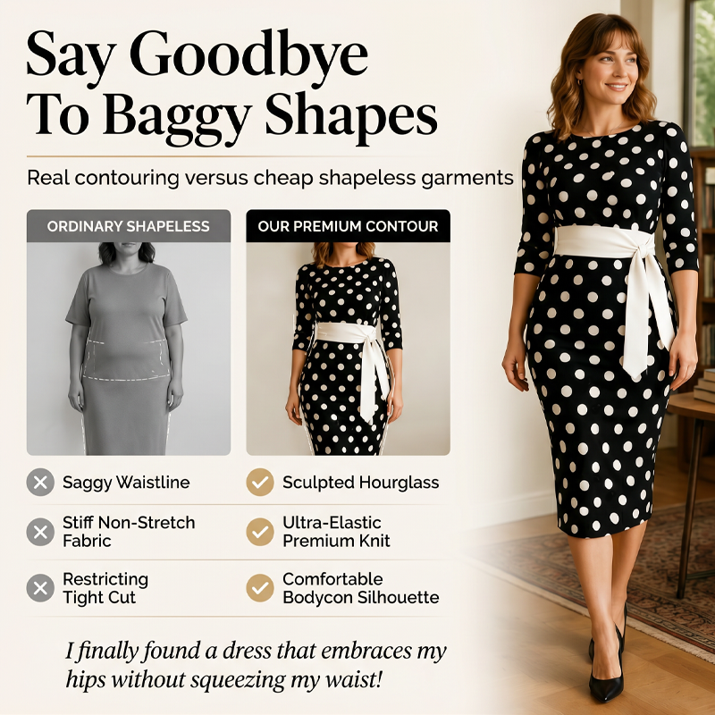 👗🌸  Elegantes Retro-Polka-Kleid – zeitlos, feminin & vielseitig – perfekt für Alltag, Büro & besondere Anlässe