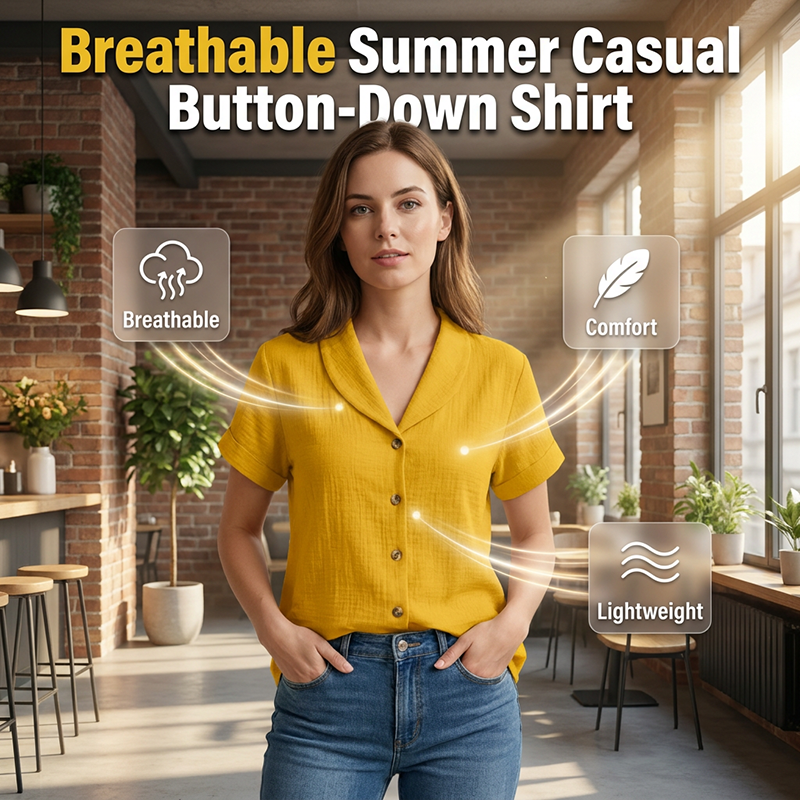🔔 Letzte 100 Stück – solange der Vorrat reicht!🌺Kurzärmeliges Baumwoll-Leinen-Hemd für Damen
