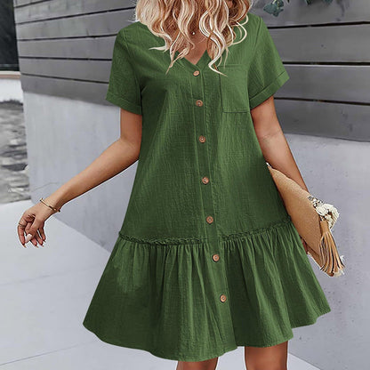 ⌛Zeitlich begrenztes Angebot – Lässiges Kleid aus Baumwoll-Leinen-Mischgewebe