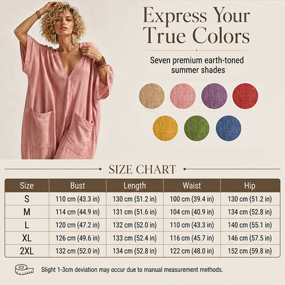 ⌛ Nur solange Vorrat reicht – danach regulärer Preis! Locker sitzender Sommer-Jumpsuit für Damen mit V-Ausschnitt