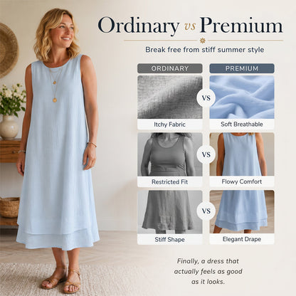 ⌛Zeitlich begrenztes Angebot – Ärmelloses Sommerkleid mit Stufenschnitt für Damen
