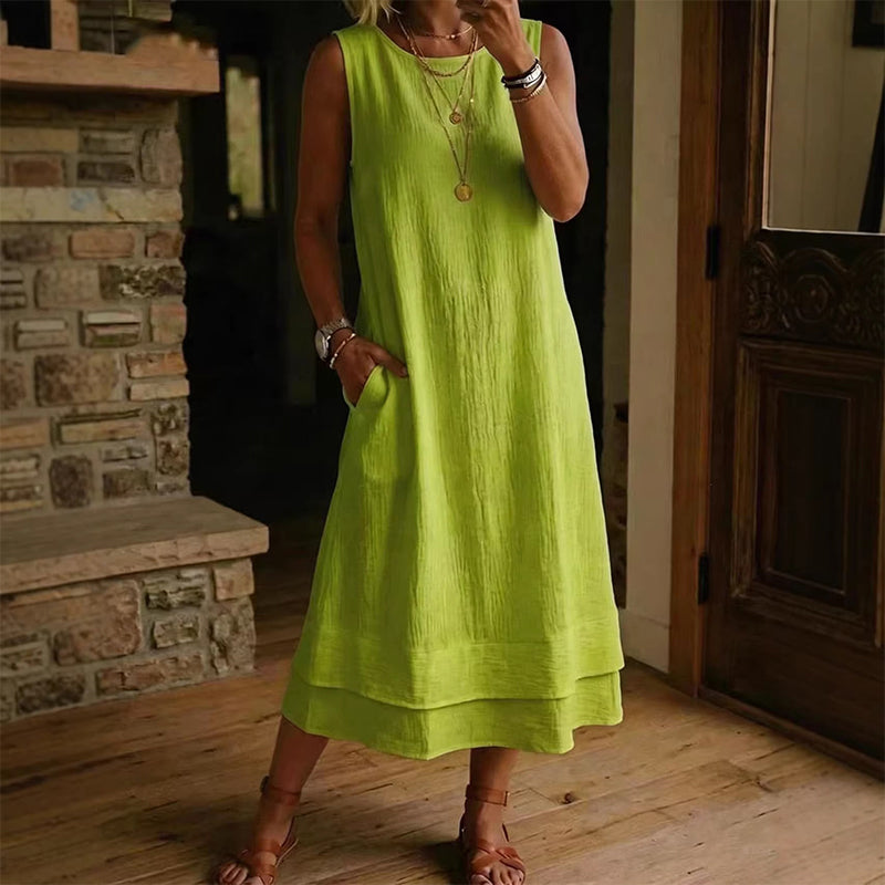 ⌛Zeitlich begrenztes Angebot – Ärmelloses Sommerkleid mit Stufenschnitt für Damen