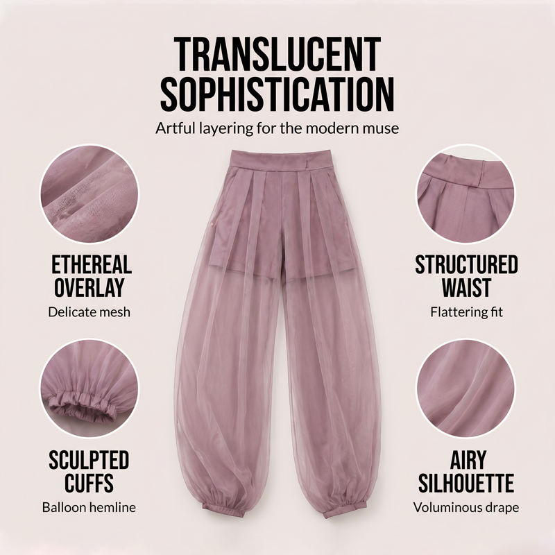 ✨Damenhose mit Mesh-Einsätzen im Laternen-Stil – luftiger Look, bequeme Passform & vielseitig – perfekt für warme Tage, Strand & Freizeit – mit stilvollen Mesh-Details