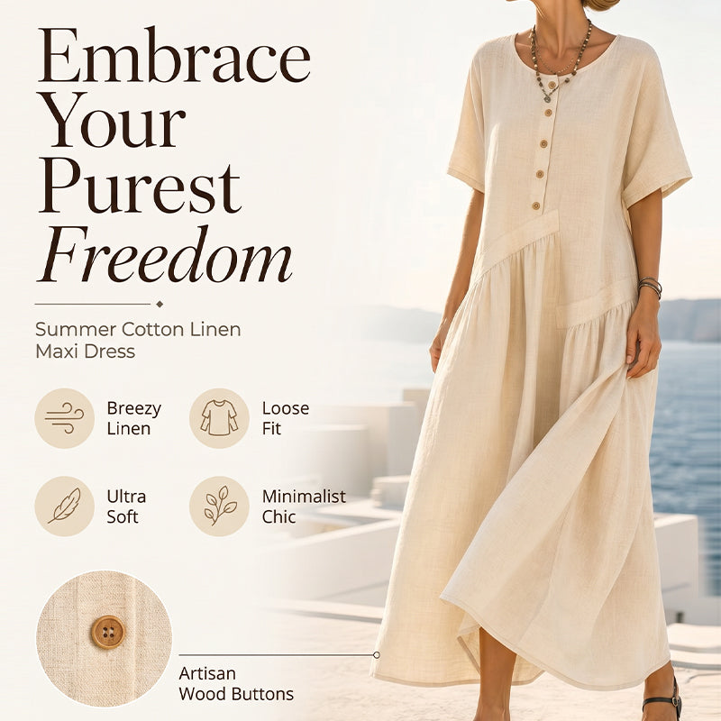 💎 Der Sommerhit 2026 – der Wahnsinn! 👗Maxikleid für Damen mit Knopfleiste und kurzen Ärmeln