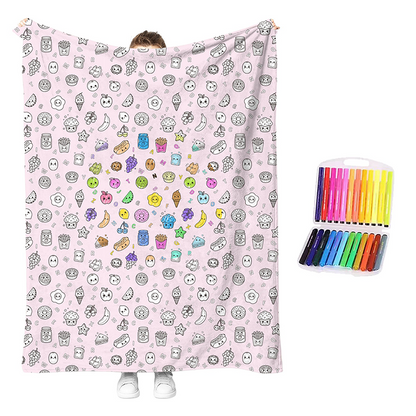 🎨 50% RABATT! 🖍️ Kuschel‑Mal‑Decken‑Set – Kreativ, weich & unterhaltsam ✨