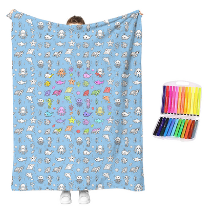 🎨 50% RABATT! 🖍️ Kuschel‑Mal‑Decken‑Set – Kreativ, weich & unterhaltsam ✨