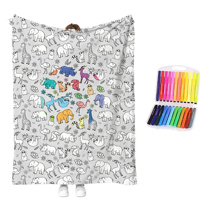 🎨 50% RABATT! 🖍️ Kuschel‑Mal‑Decken‑Set – Kreativ, weich & unterhaltsam ✨