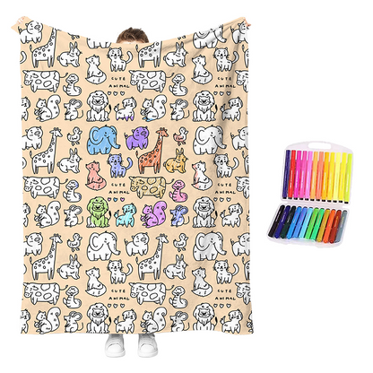 🎨 50% RABATT! 🖍️ Kuschel‑Mal‑Decken‑Set – Kreativ, weich & unterhaltsam ✨