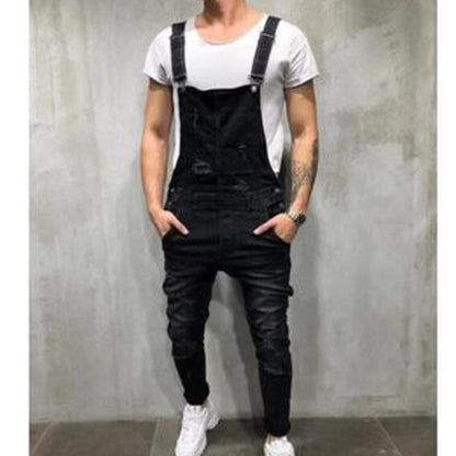 🛍️ 50 % Rabatt – Herren-Denimoverall mit Used-Optik – lässiger Schnitt, verstellbare Träger & robuster Denim – für den urbanen Alltag 👖
