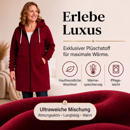 🔥✨Damen Fleece‑Kapuzenpullover mit Reißverschluss