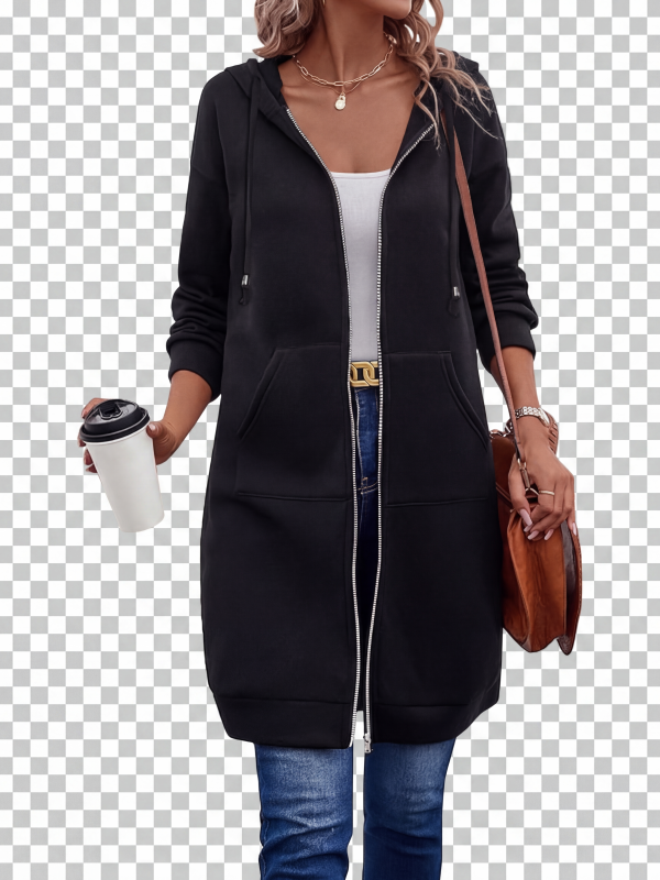 🔥✨Damen Fleece‑Kapuzenpullover mit Reißverschluss