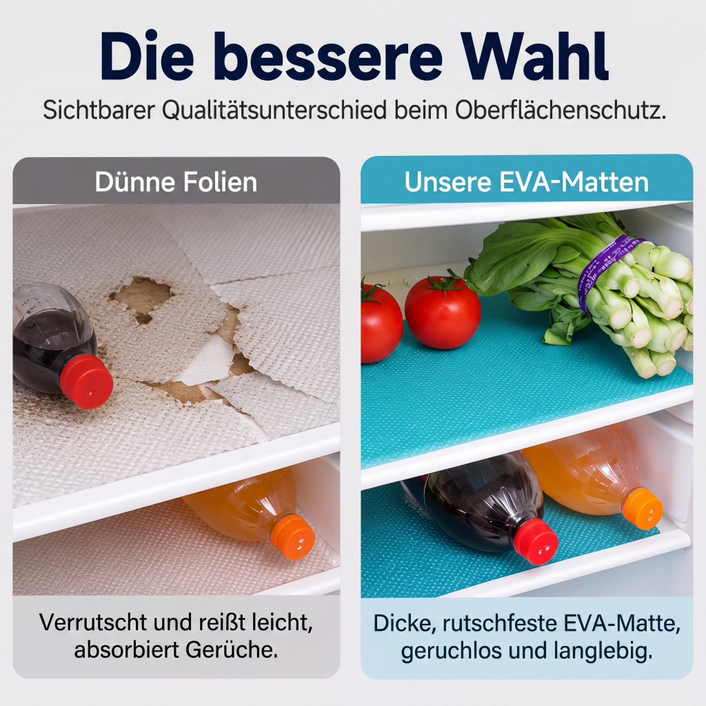 ✨🧊💧Wasserdichte Kühlschrankregal‑Einlagen！Schützt vor Flecken & Nässe, Einfache Reinigung Kühlschrank Schutzmatten