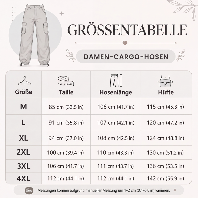 Weite Vintage-Cargohose für Damen