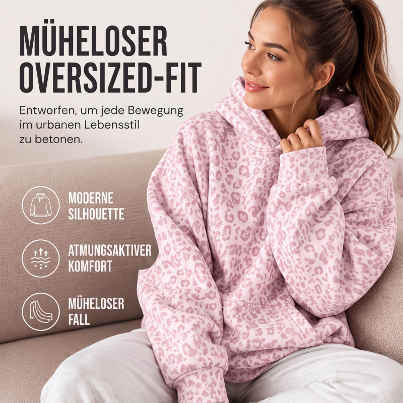 📢📢50%Rabatt!!!🎉✨Damen Hoodie mit Leopardenmuster