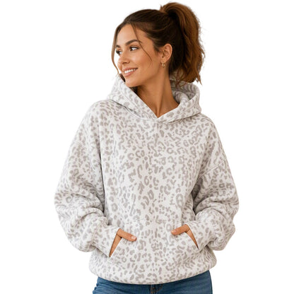 📢📢50%Rabatt!!!🎉✨Damen Hoodie mit Leopardenmuster