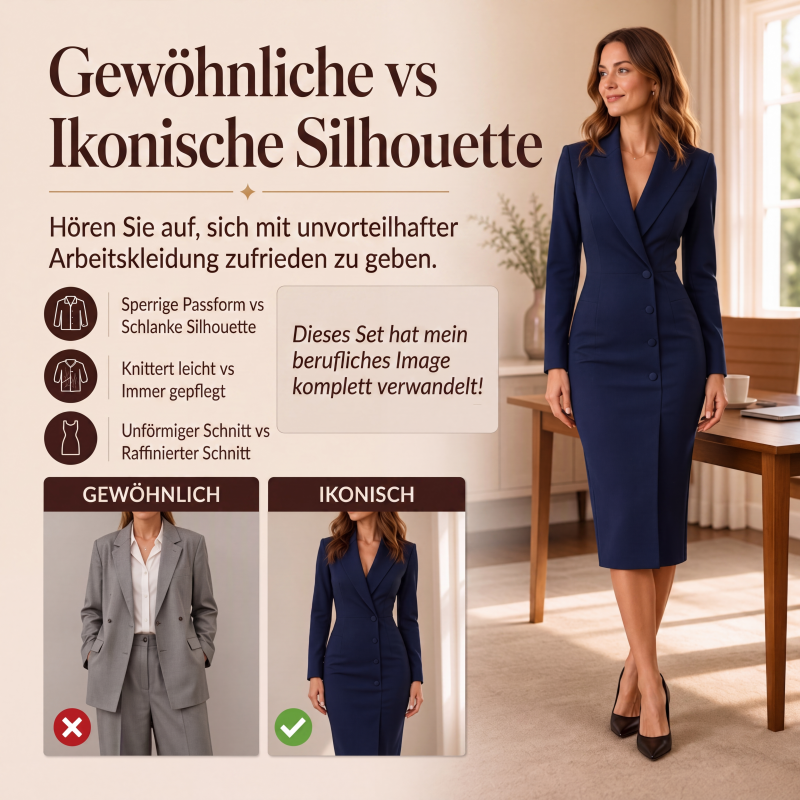 🎯 Einfach halber Preis – keine Spiele! Elegantes asymmetrisches einreihiges Blazerkleid für Damen