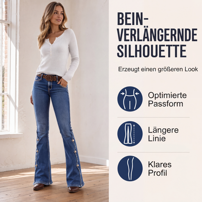 🎉🚨50% Rabatt!🎁🔥Angebot endet heute Nacht! Damen-Jeans mit hoher Taille, Destroyed-Look und ausgestelltem Bein👖