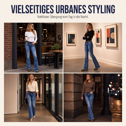🎉🚨50% Rabatt!🎁🔥Angebot endet heute Nacht! Damen-Jeans mit hoher Taille, Destroyed-Look und ausgestelltem Bein👖