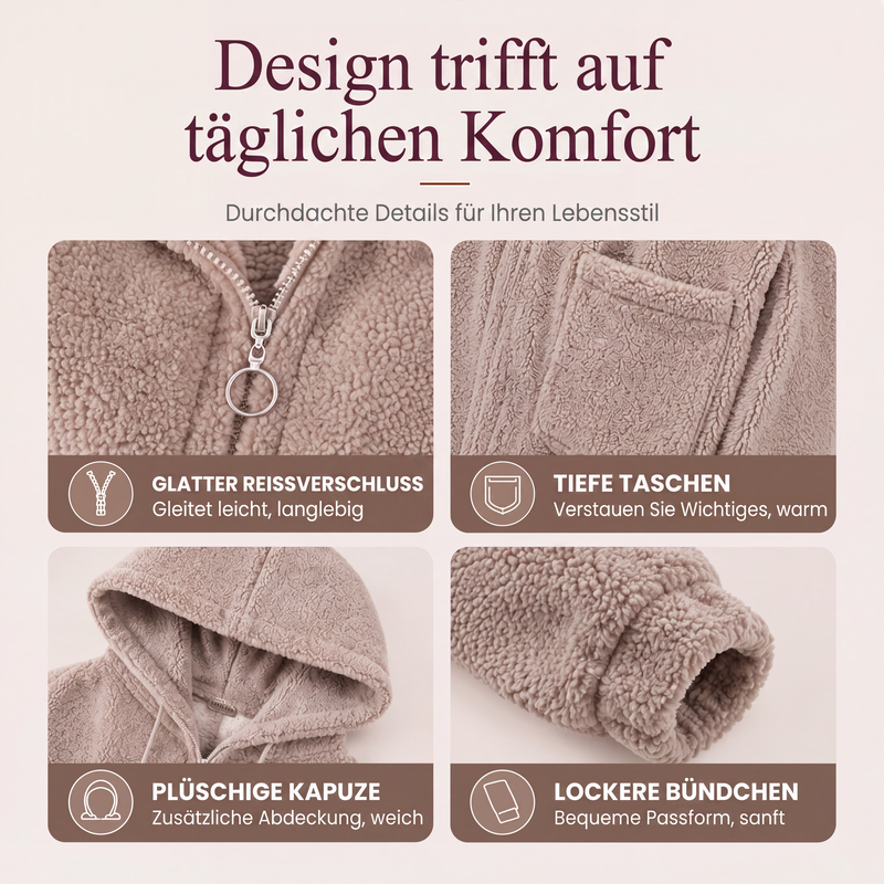 📢📢50%Rabatt!!!🎉✨Weites Sherpa-Hoodie-Sweatshirt für Damen