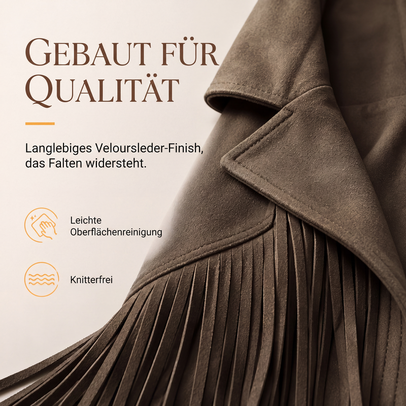 🍁Herbst-Favorit – 50 % Rabatt！⭐Lässige Fransenjacke für Damen mit langen Ärmeln
