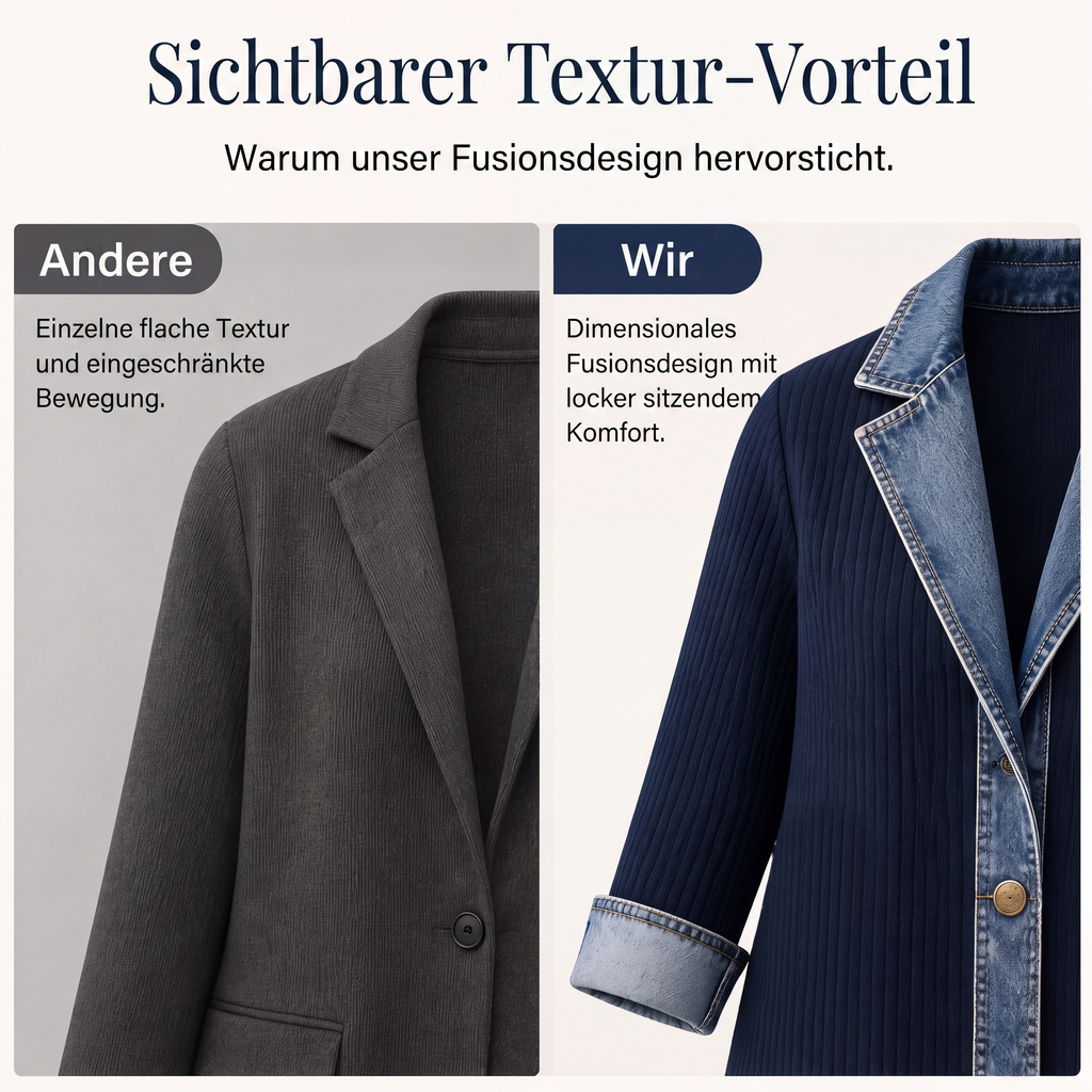 ✨ 50 % RABATT | Lässiger Chic für jeden Tag – Gerippte Strickjacke mit Denim-Details