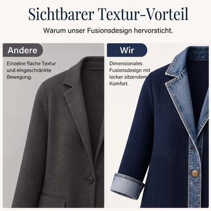 ✨ 50 % RABATT | Lässiger Chic für jeden Tag – Gerippte Strickjacke mit Denim-Details