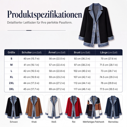 ✨ 50 % RABATT | Lässiger Chic für jeden Tag – Gerippte Strickjacke mit Denim-Details