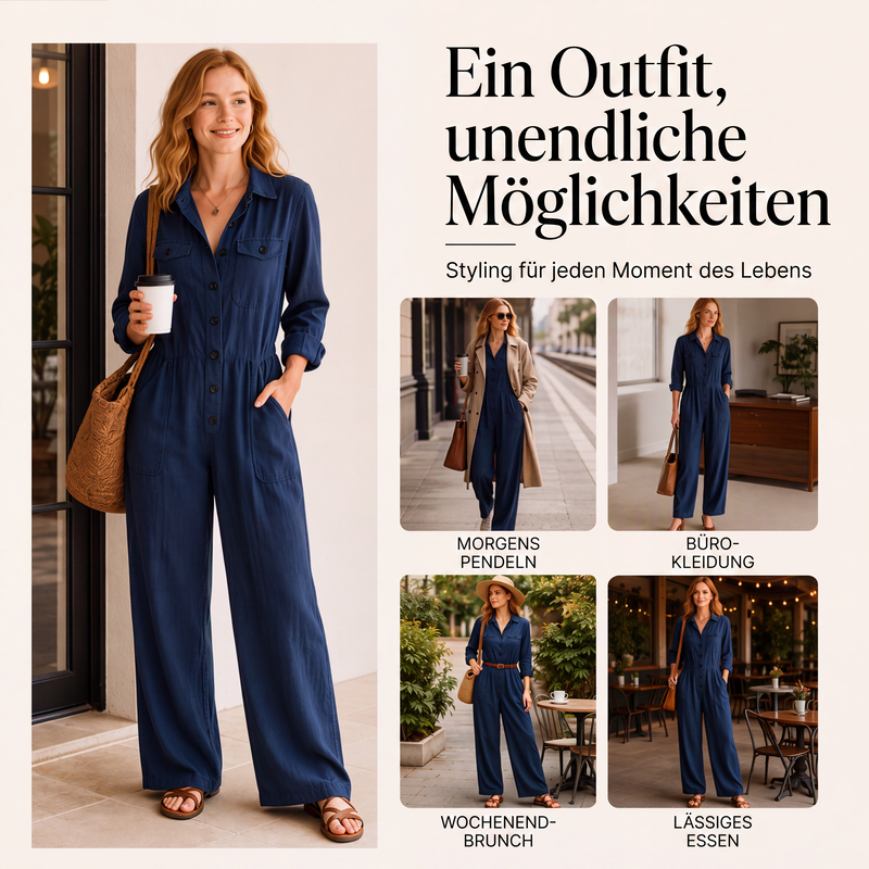 🍂🛍️50 % Rabatt！🏷️Weites Cargojumpsuit für Damen