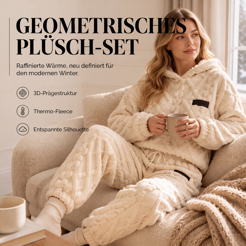 🍂Neu für Herbst & Winter – 50% Rabatt für kurze Zeit!🎁Thermo-Fleece-Pyjama-Set, warme Hauskleidung, 2-teilig, auch draußen tragbar