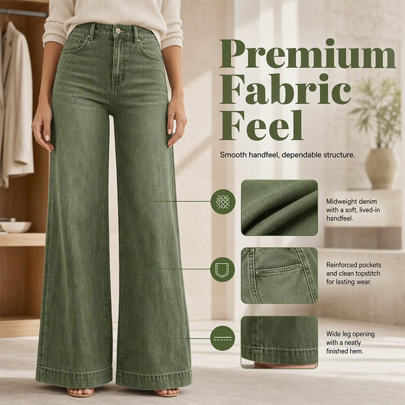👖 Länger wirkende Beine, bequemer Tragekomfort | Vintage-Jeans für Damen mit hoher Taille und weitem Bein